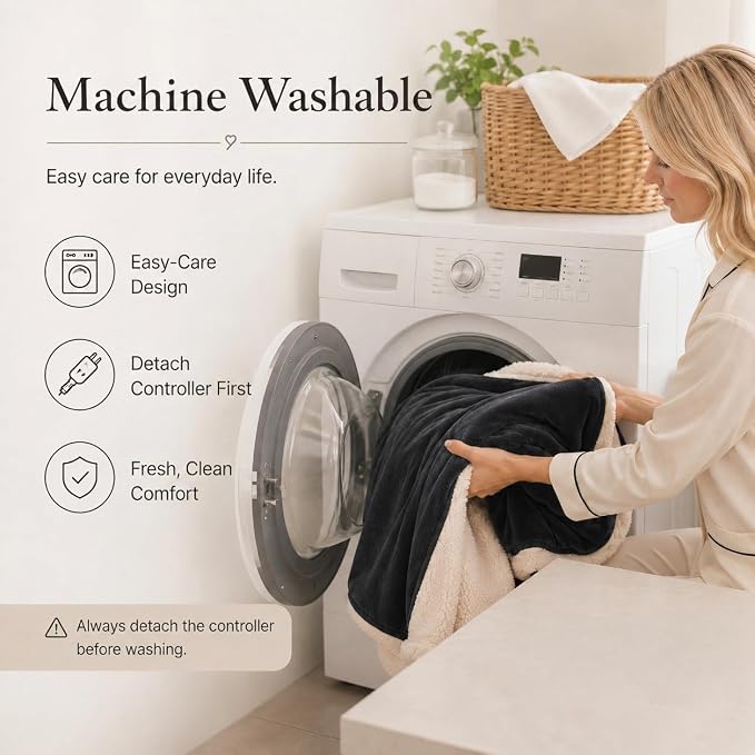 Electric Heated Blanket Full Size 72"x84" – ETL Certified for Safe Overnight, 4 Heat Settings & 10H Auto Off, Dual-Sided Microplush Sherpa for Home Theater Night, Machine Washable – Iron Gray