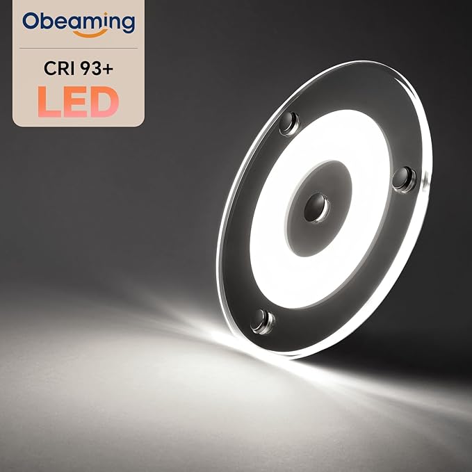 2 Pack 12V LED Ceiling Dome Light 400LM, 4.75" Dimmable Interior Light for RV Boat Camper Van Travel Trailer Truck Sailboat Interior Lighting, Surface Mount & Touch Switch(Cool White)