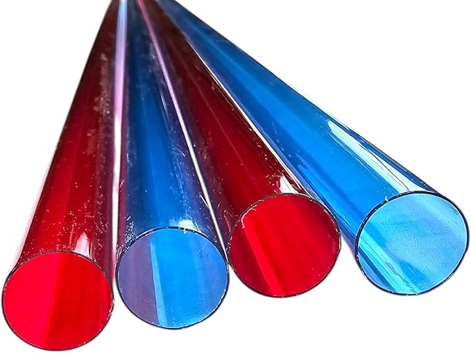T5 F28 4' | T-5 Tube Lamps Sleeves | 48" Fluorescent Tube Guard with End Caps | 3/4" Wide | Fluorolite Plastics | Color: RED AND BLUE | 6 Pack