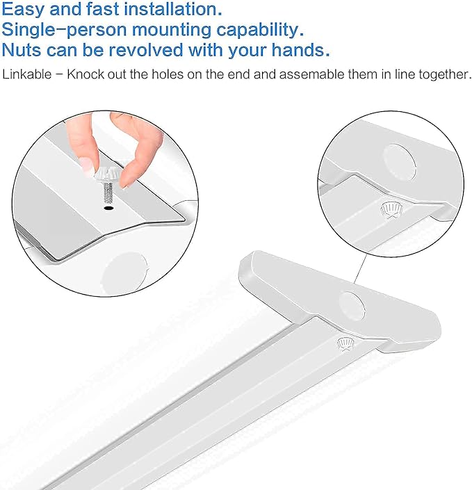 AntLux 110W 8FT LED Shop Lights Ultra Slim LED Wraparound, 12600LM, 5000K, 8 Foot Strip Light, Flush Mount Garage Office Warehouse Ceiling Lighting Fixture, 8 Foot Fluorescent Tube Replacement, 4 Pack