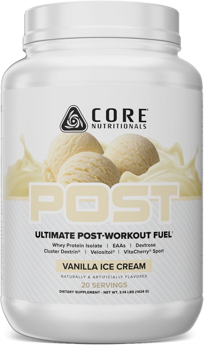 Core Nutritionals Post Ultimate Post-Workout Recovery Matrix | Fast Acting Protein & Carbs | Cluster Dextrin & Dextrose | 24g Whey Isolate | 20 Servings (Vanilla Ice Cream)