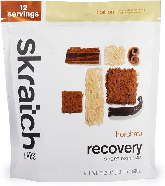 Skratch Labs ポストワークアウト リカバリードリンクミックス ホルチャータ味 (21.2オンス、12食分) カゼイン、ホエイ配合の完全ミルクプロテイン、プロバイオティクス入り、グルテンフリー、コーシャ、ベジタリアン