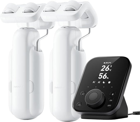 SwitchBot Smart Automatic Curtain Opener 2 Packs with Hub3 - Bluetooth Remote Control with App/Timer, High-Performance Motor, Unlimited Power, Add Hub to Compatible with Alexa, Google Home, HomeKit