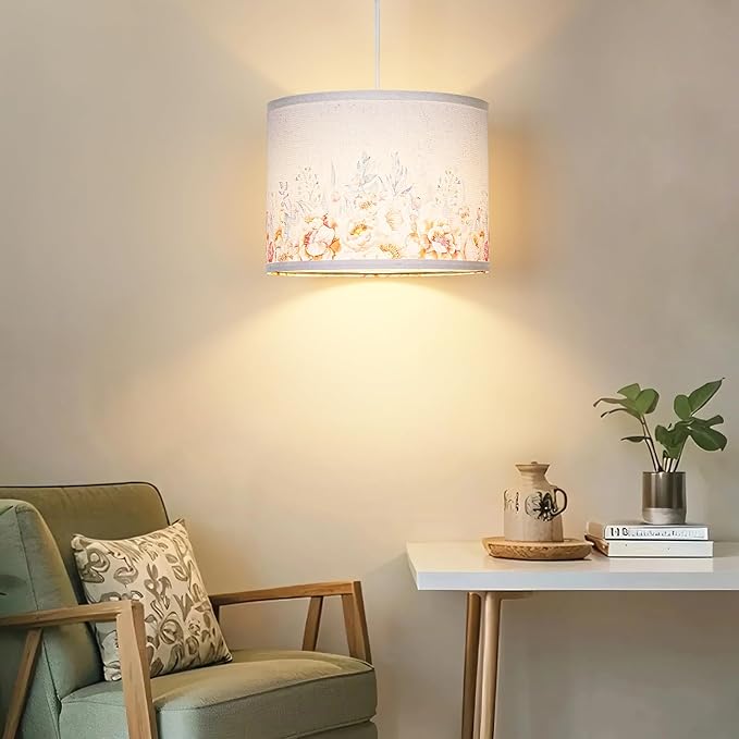 Qingmiao Boho Plug in Pendant Light, Hanging Lamp Plug in with LED Bulb, 3-Way Dimmable Hanging Light Fixture for Living Room Bedroom Kitchen Ceiling Farmhouse Home Decor