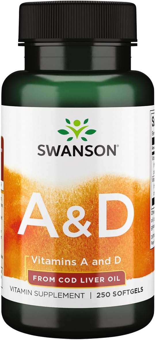 Swanson Vitamine A & D Peau Yeux Système Immunitaire 250 Gélules