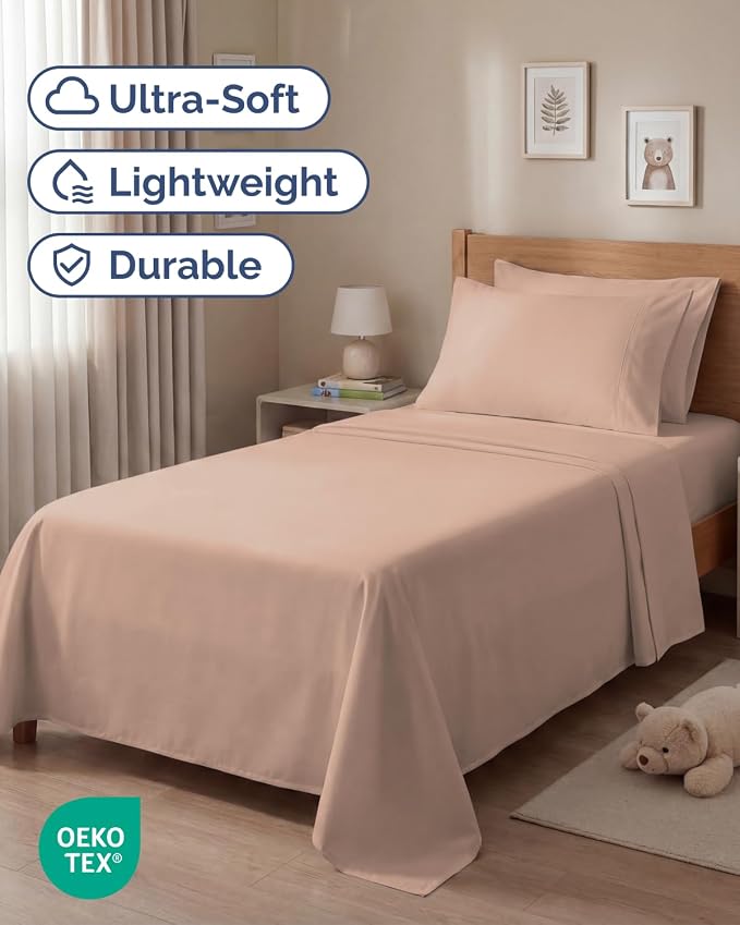 Twin 4 Piece Sheet Set - Comfy Breathable & Cooling - Ultra Soft Hotel Luxury Bedding Set with 8-16 Inch Deep Pockets - 1 Flat & 1 Fitted Sheet & 2 Pillowcases - Cozy, Wrinkle Free & Easy Care - Mauve