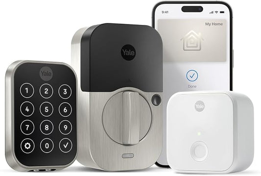 Yale Assure Lock 2 Plus Apple Home Keys, Satin Nickel Keyless Entry Door Lock with Wi-Fi Connected Touchscreen Keypad for Code Entry, YRD450-N-CB1-619