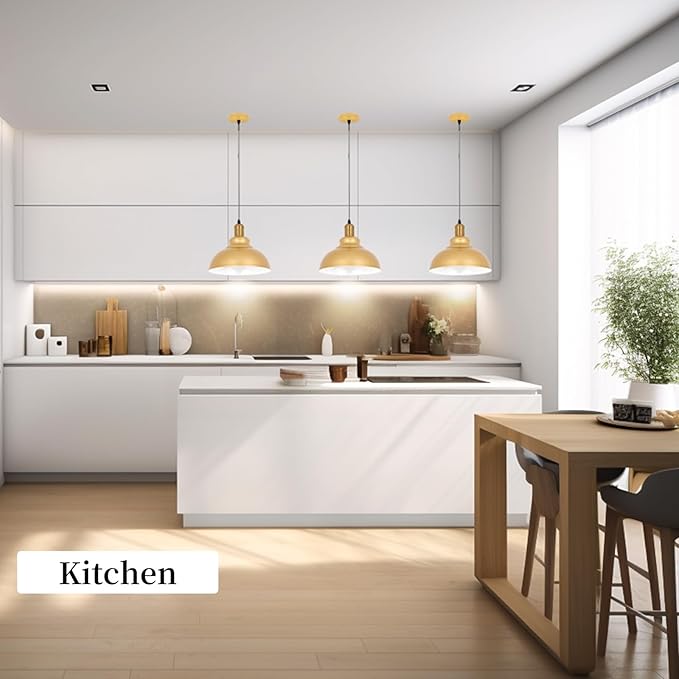 Battery Operated Pendant Lights 2 Pack,Rechargeable Pendant Light with Remote,Gold Pendant Light Fixtures for Kitchen Island,Modern Industrial Hanging Lights for Dining Room Hallway Entryway