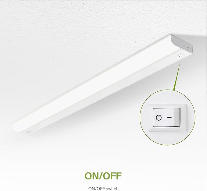 ASD LED Under Cabinet Lighting Hardwired, 40 Inch 20W 2700K-5000K Selectable, 1814LM, CRI90+, Direct Wire Linkable Under Counter Lights for Kitchen, Dimmable Under Cabinet Lights, White, UL, 6 Pack
