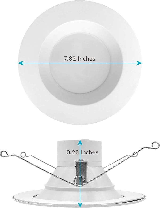 LUXRITE 5/6 Inch LED Recessed Retrofit Downlight, 14W=90W, CCT Color Selectable 2700K | 3000K | 3500K | 4000K | 5000K, Dimmable Can Light, 1100 Lumens, Wet Rated, Energy Star, Smooth Trim (4 Pack)
