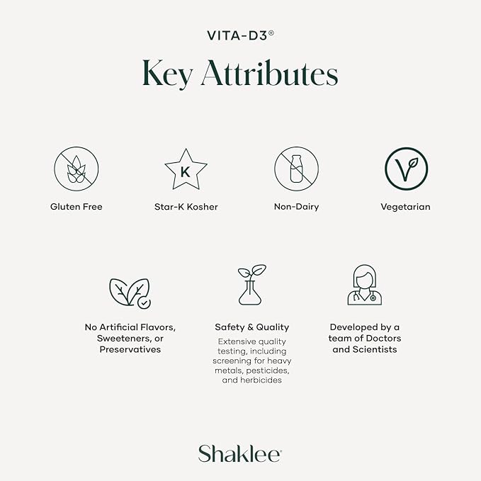 Shaklee - Vita-D3® 2 000 UI - Vitamine D3 haute puissance pour la santé des os, du cœur et du système immunitaire | Vitamine D, améliore l'absorption du calcium et le bien-être général | 1 comprimé par jour - 90 comprimés