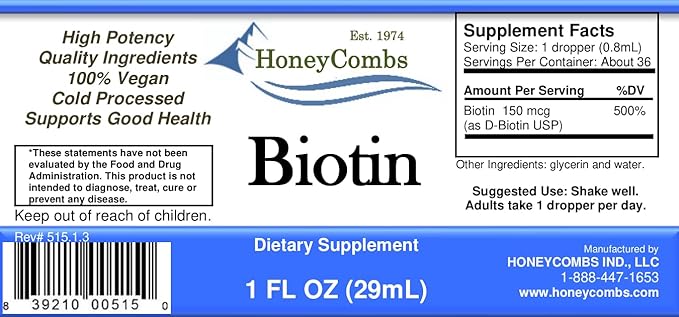 B7 Drops 500% DV Biotin, Hair and Nails Vitamins for Women, Men, and Kids, Sublingual Biotin Liquid for Healthy Skin, 36 Serving Bottle, Made In USA