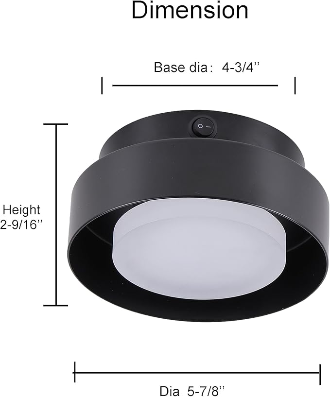 12V RV LED Interior Ceiling Light Fixture with in-Built LED, 12V RV Interior Light Fixture with On Off Switch for RV Motorhome Camper Trailer, Acrylic Shade, 5W, 400Lumen