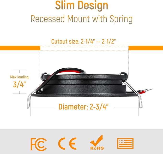 8 Pack 12 Volt LED Puck Light RV Recessed Mount Ceiling Light 2.75” 12V Down Light for Camper Van Truck Boat Interior Ceiling Kitchen Cabinet Lighting CRI 93 (Black/Warm White)