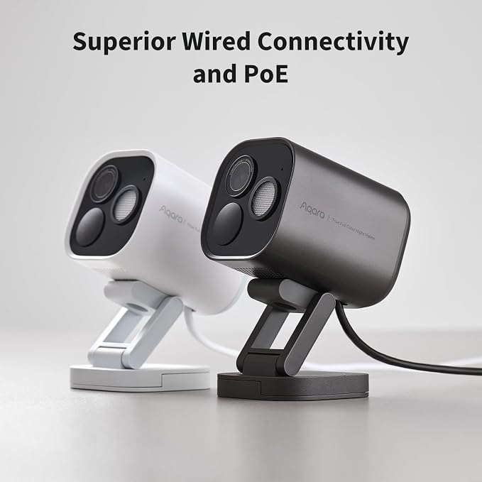 Aqara 4MP Camera Hub G5 Pro PoE, True Color Night Vision Security Camera Outdoor, HomeKit Secure Video, Thread Border Router, Local Detection, Thread/Zigbee, Supports Alexa, Google, Smartthings, Gray