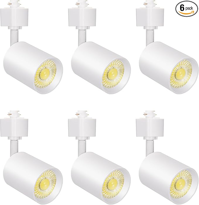VANoopee 10W Dimmable LED Track Lighting Heads H Type Track Light Replacement Fixtures Bright 3000K Warm White Ceiling Spotlight for Accent Task Art, Flicker Free CRI90+ 24° 800lm White, Pack of 6