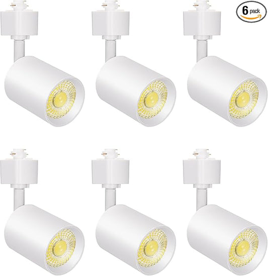 VANoopee 10W Dimmable LED Track Lighting Heads H Type Track Light Replacement Fixtures Bright 3000K Warm White Ceiling Spotlight for Accent Task Art, Flicker Free CRI90+ 24° 800lm White, Pack of 6