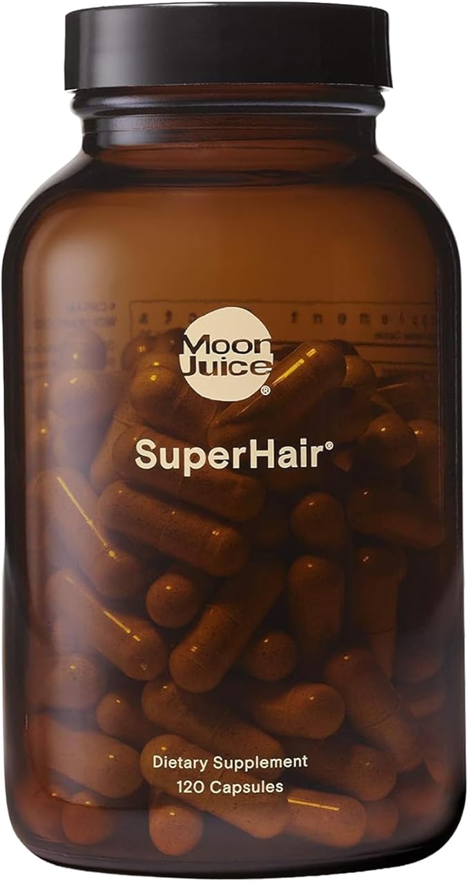 Moon Juice スーパーヘアー 育毛ビタミン剤 男女兼用 ビオチン＆ノコギリヤシ配合 - 臨床効果が証明されたマルチビタミンヘアサプリメント 健康で強い豊かな髪へ 120カプセル 30回分