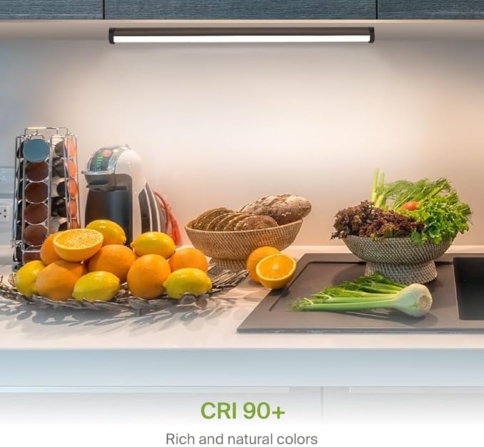 ASD Swivel LED Under Cabinet Lighting Plug in or Hardwired 18 Inch, Dimmable Under Cabinet Lights with High/Low/Off Switch, 3CCT 2700K-4000K, Linkable Under Counter Lights for Kitchen, Bronze, ETL