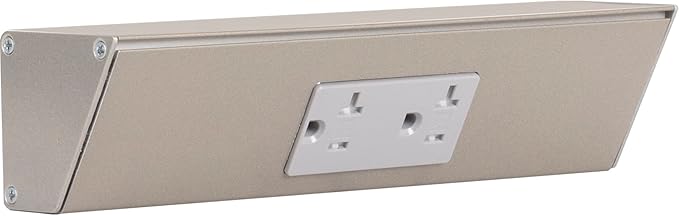 Task Lighting TR Series Angle Power Strip, 9 inch, 1 Dual Receptacles, Satin Nickel