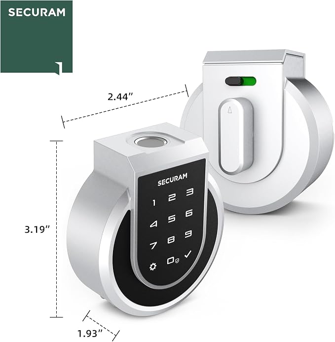 SECURAM Smart Lock Touch - Fingerprint & WiFi Smart Door Lock, Keyless Entry with App Control, Bluetooth Electronic Deadbolt, Compatible with Alexa & Google Home, Keypad Code, Silver