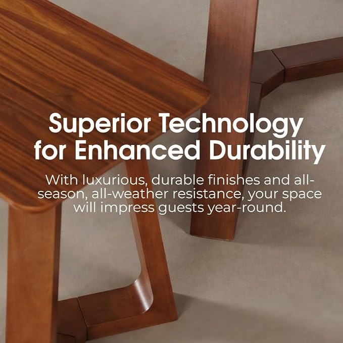 Transformer Table Nova Extendable Dining Table + Bench, Royal Brown | Telescopic Steel Rails, Expandable 4 to 10 Seats, Kitchen & Banquet Table