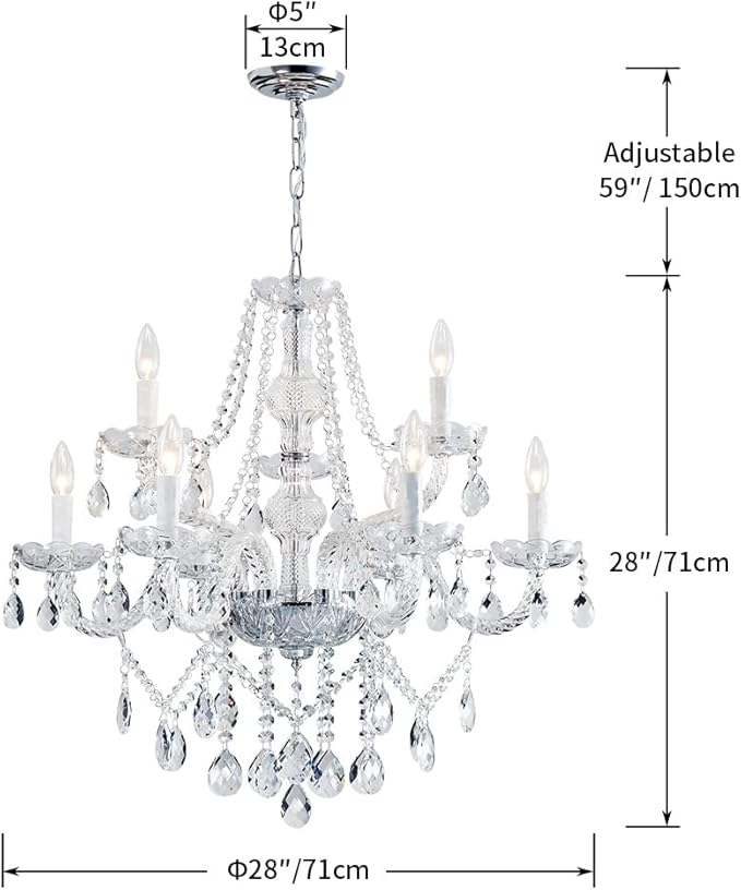 Saint Mossi 9 Light Modern Contemporary Elegant Crystal Glass Chandelier Pendant Ceiling Lighting Fixture