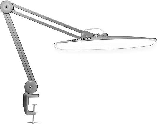 Neatfi XL 2200 Lumens 24W LED Desk Lamp – Shadow-Free Task Lighting | 4-Level Dimming | Home Office & Crafts Use | 20-Inch Wide Head (Silver, Non-CCT with Clamp)