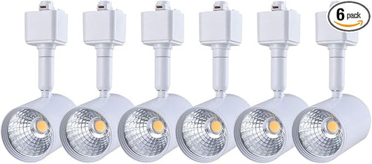 mirrea 6 Pack LED Track Lighting Heads Compatible with Single Circuit H Type Track Lighting Rail Ceiling Spotlight for Accent Task Wall Art Exhibition Lighting 6.5W 24° White (4000K Neutral White)