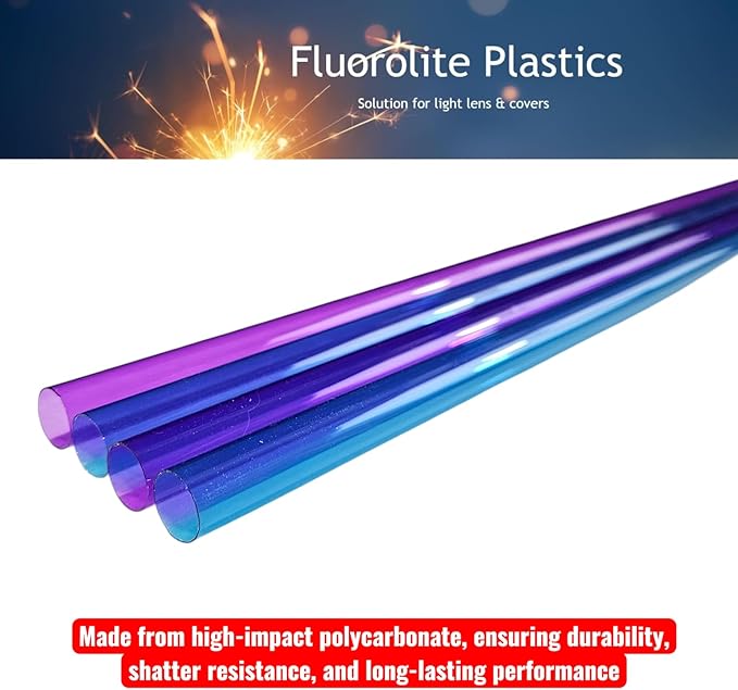 T5 F28 4' | T-5 Tube Lamps Sleeves | 48" Fluorescent Tube Guard with End Caps | 3/4" Wide | Fluorolite Plastics | Color: PURPLE AND BLUE | 6 Pack