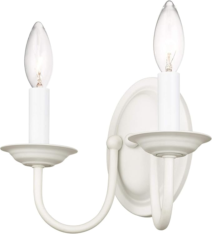 Livex Lighting 4152-03 Williamsburg 2-Light Wall Sconce, White