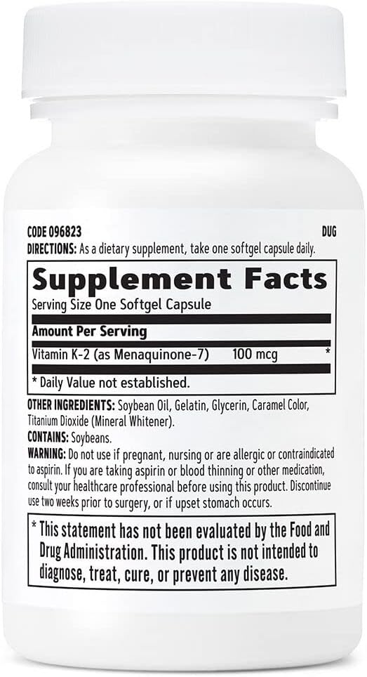 GNC ビタミンK-2 100mcg、骨形成プロセスをサポート、60ソフトジェル