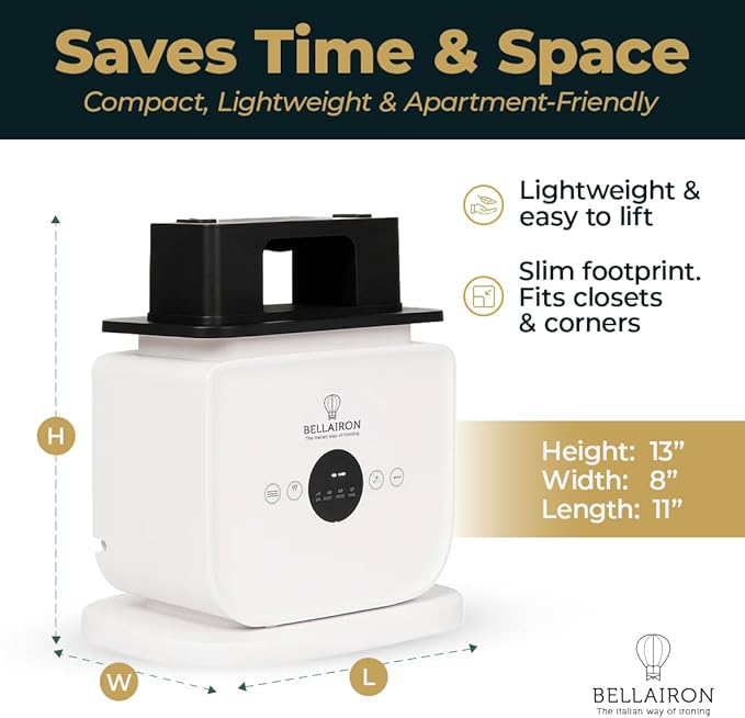 Bellairon - The Original Automatic Ironing Machine for Clothes. Hot Air Garment Dryer & Hands-Free Wrinkle Remover for Shirts & Pants | No Iron, No Ironing Board | Sizes S–3XL