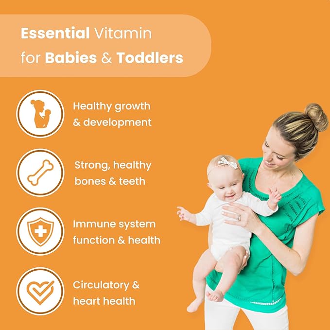 Mother's Promise Gouttes de Vitamine D Bio pour Bébé | 100% Végétal | Croissance Saine & Développement Osseux | Dès la Naissance | 180 Doses | Vitamine D3 Liquide pour Nourrissons & Tout-Petits | 400 UI pour Bébés