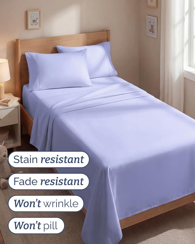 Twin 4 Piece Sheet Set - Comfy Breathable & Cooling - Ultra Soft Hotel Luxury Bedding Set w/ 8-16 Inch Deep Pockets - 1 Flat & 1 Fitted Sheet & 2 Pillowcases - Wrinkle Free and Easy Care - Lavender