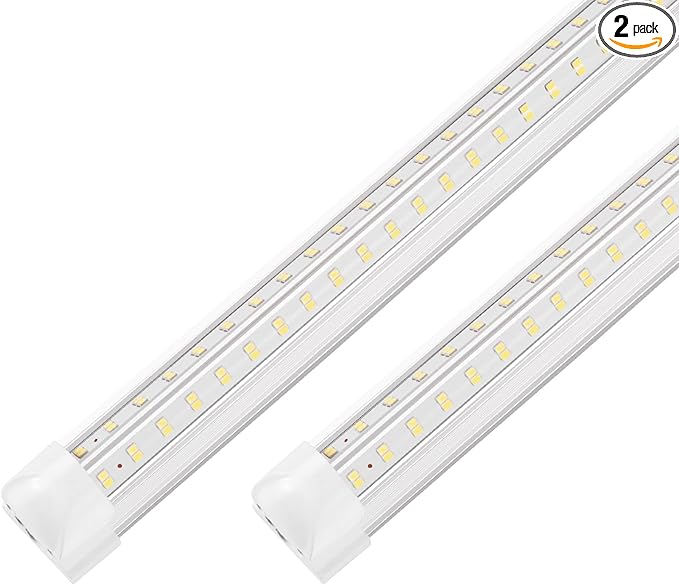XLNYUUI Led Shop Lights,4FT LED Light 50W 6500K 7000LM Led Daylight,Garage Light Linkable Clear Cover Integrated V-Shape for Garage Warehouse Workbench Workshop(2-Pack)