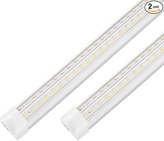 XLNYUUI Led Shop Lights,4FT LED Light 50W 6500K 7000LM Led Daylight,Garage Light Linkable Clear Cover Integrated V-Shape for Garage Warehouse Workbench Workshop(2-Pack)