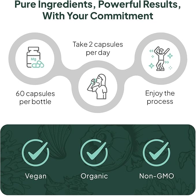 Organics Ocean Better Calcium - Organic Red Algae Calcium with Vitamin D3 and K2 Supplements - Supports Bone Structure, Joint Comfort & Encourages Healthy Aging - Plant-Based, Non-GMO - 3 Pack