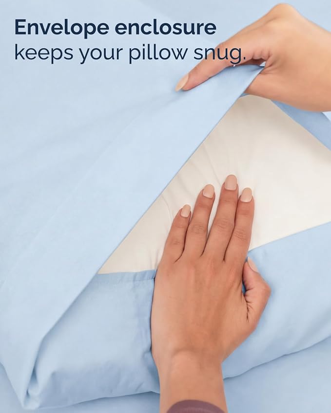 Twin 4 Piece Sheet Set - Comfy Breathable & Cooling - Ultra-Soft Hotel Luxury Bedding Set with 8-16 Inch Deep Pockets - 1 Flat & 1 Fitted Sheet & 2 Pillowcases - Wrinkle Free & Easy Care - Baby Blue