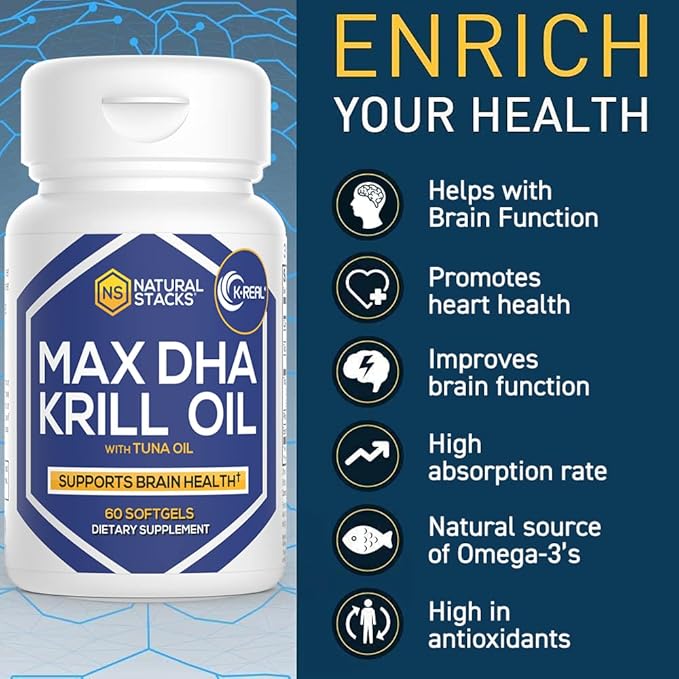 南極クリルオイルサプリメント - DHA EPA オメガ3 サプリメント アスタキサンチン配合 - 脳、心臓、関節の健康をサポートするオメガ3フィッシュオイル - クリルオイルソフトジェル60粒