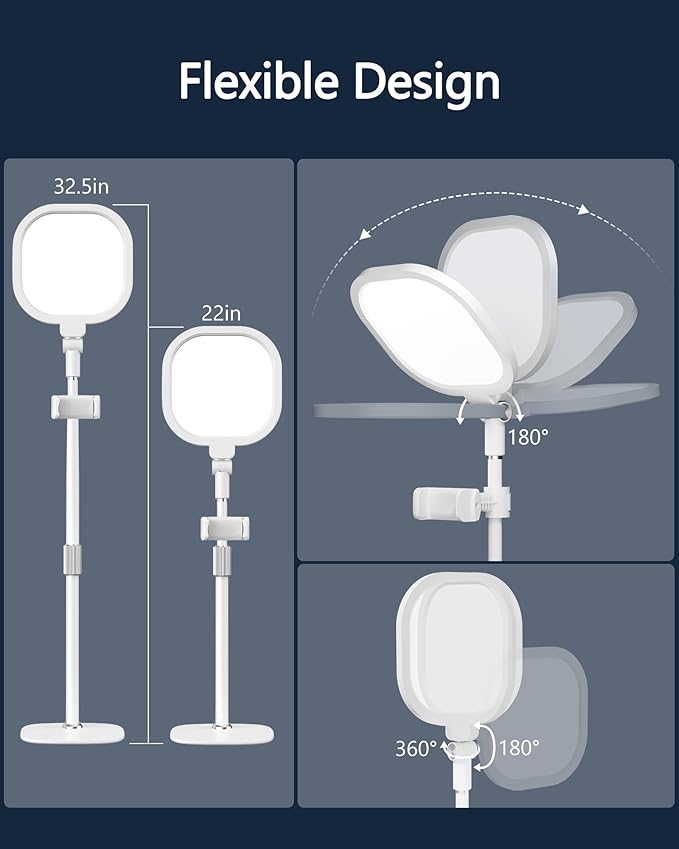 Lighting for Video Calls, 30 Light Modes Video Conference Light, Desk Ring Light with Stand for Webcam, Meetings, Live Stream, Home Office. CRI 97.8