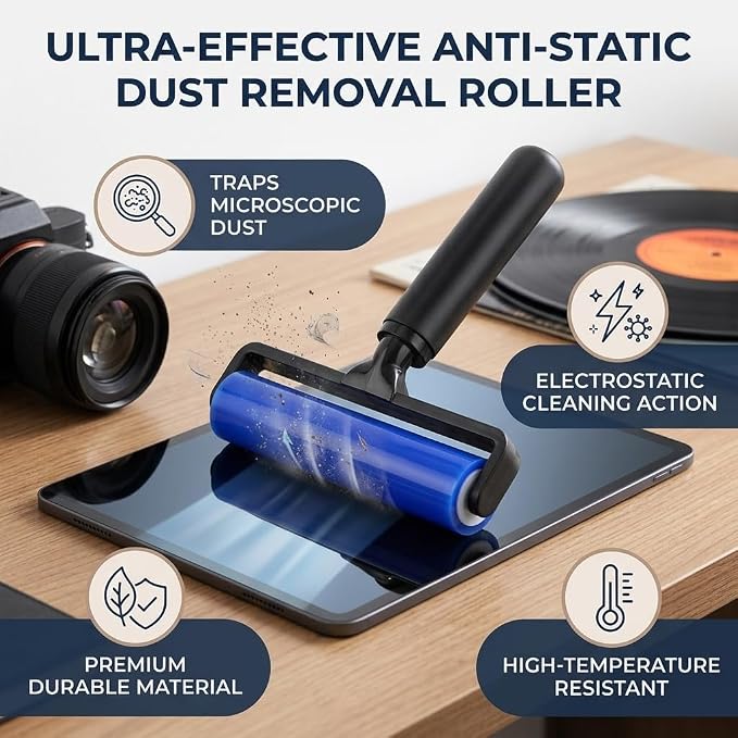 Silicone Manual Roller Anti Static Cleaner Tool, Under The Action of Static Electricity, Small Impurities Will be Adsorbed on the Drum