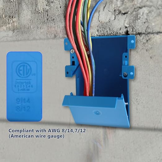 Blue Single Gang Shallow Old Work Box with Flanges and Adjustable Mounting Tabs,Non-Metallic,18 Cubic Inch,Shallow Switch & Outlet Box(1 Pack)