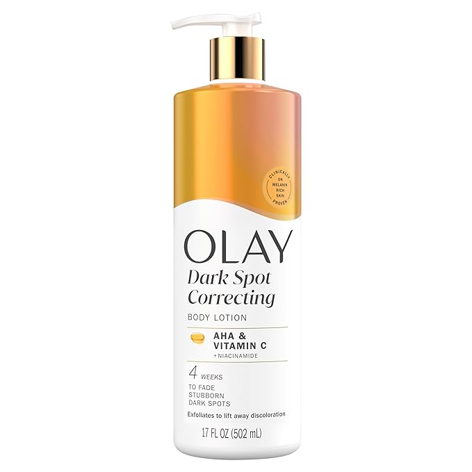 Olay 女性用ボディローション、AHAセラム配合で肌のトーンを均一に整え、肌の変色を目立たなくする、24時間潤いと水分を補給、速攻吸収フォーミュラ、ビタミンB3複合体、全ての肌タイプに、500ml