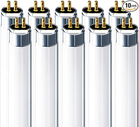 LUXRITE F54T5/841/HO 54W 46 Inch T5 Fluorescent Tube Light Bulb, 4100K Cool White, 4200 Lumens, G5 Mini Bi-Pin Base, LR20770, 10-Pack