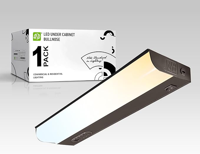 ASD LED Under Cabinet Lighting Hardwired, 12 Inch 5W 2700K-5000K Selectable, 442LM, CRI90+, Direct Wire Linkable Under Counter Lights for Kitchen, Dimmable Under Cabinet Lights, Bronze, UL Certified