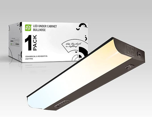 ASD LED Under Cabinet Lighting Hardwired, 12 Inch 5W 2700K-5000K Selectable, 442LM, CRI90+, Direct Wire Linkable Under Counter Lights for Kitchen, Dimmable Under Cabinet Lights, Bronze, UL Certified