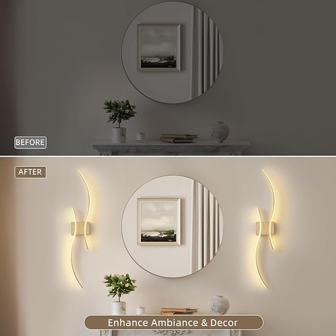 Battery Operated Wall Sconce Set of 2, Dimmable Modern LED Rechargeable Wall Light with Remote Control, Wall Decor for Living Room, Hallway, Quick Install, No Electrician Required