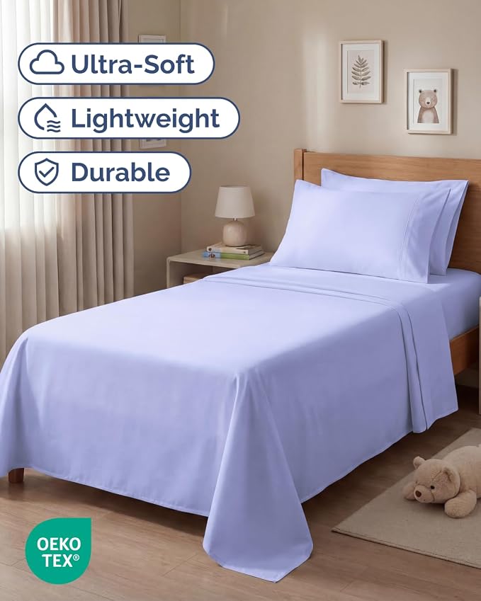 Twin 4 Piece Sheet Set - Comfy Breathable & Cooling - Ultra Soft Hotel Luxury Bedding Set w/ 8-16 Inch Deep Pockets - 1 Flat & 1 Fitted Sheet & 2 Pillowcases - Wrinkle Free and Easy Care - Lavender