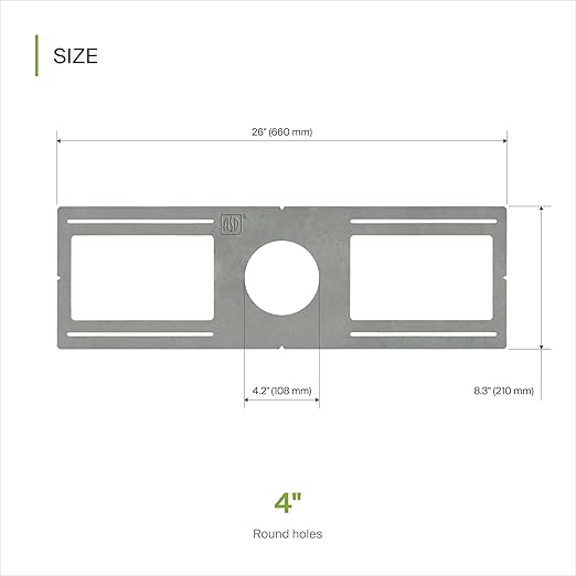 ASD 72 Pack New Construction Mounting Plate with Symmetric Round Hole - 4" Flat Steel Rough-in Wafer Light Bracket, LED Recessed Lighting Housing